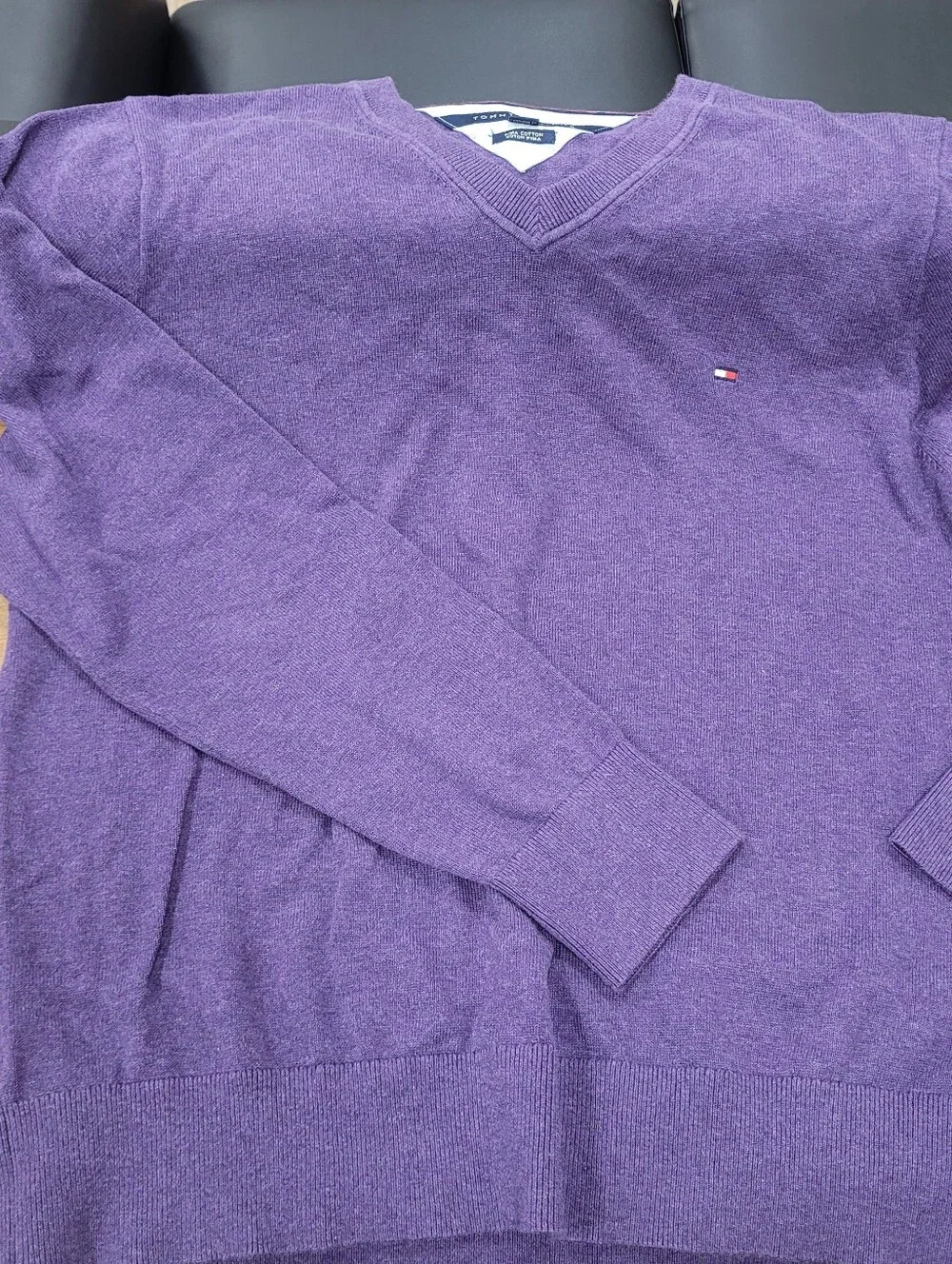 Tommy Hilfiger Sweater Pima Cotton Purple Size Large